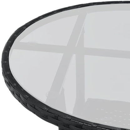 3-tlg Polyrattan Sitzgarnitur Balkon Set Bayamo schwarz / grau