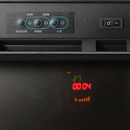 Elektrischer Kamin rechteckig Schwarz Flammeneffekt