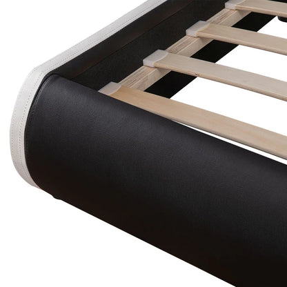 Lit rembourré LED Sevilla 180 x 200 cm sommier à lattes noir