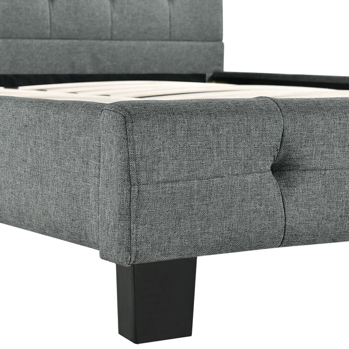 Lit rembourré Manresa 90 x 200 cm en gris