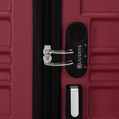 Set de valises rigides Rome - Set 4 pièces rouge avec coque rigide en ABS résistant aux chocs et roues 360°