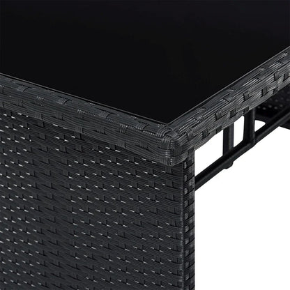 Salon Polyrotin Manacor Noir 2 tabourets