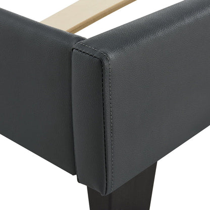 Lit tapissé LED Paris 140 x 200 cm sommier à lattes gris