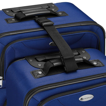 Set valigie trolley Athen - Blu Set da 5 pezzi con 2 trolley, borse a tracolla e 2 beauty case