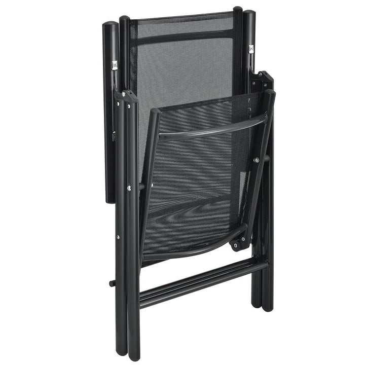 Set da giardino in alluminio Milano 7 pezzi con tavolo e 6 sedie grigio scuro