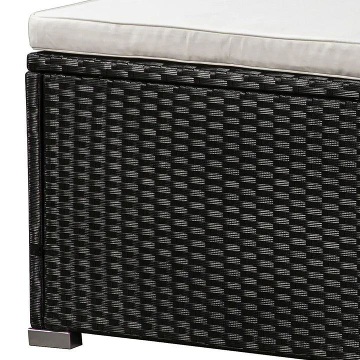 Salon de jardin 4 pièces en polyrotin Punta Cana L noir