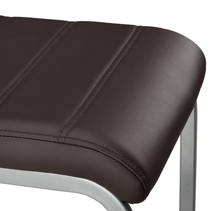 Freischwinger Stuhl Vegas 4er Set aus Kunstleder in braun