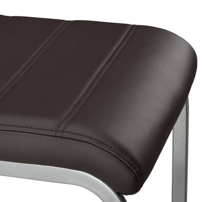 Freischwinger Stuhl Vegas 4er Set aus Kunstleder in braun