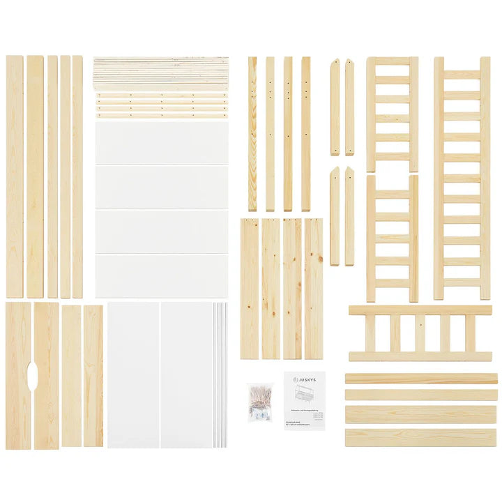 Lit enfant Marli 80 x 160 cm avec coffre de lit et sommier à lattes naturel