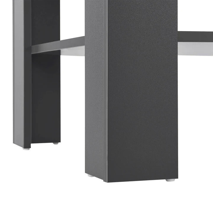 Couchtisch in Dunkelgrau 60x60 cm 2 Ebenen