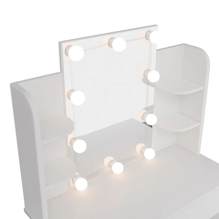 Schminktisch Zoey Weiss mit LED-Beleuchtung