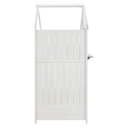 Lit mezzanine enfant maison de rêve 90 x 200 cm Lit enfant moderne avec toit, 2 lits et échelle