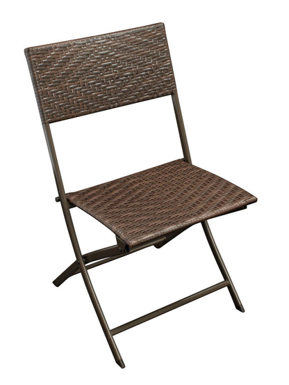 Bistroset ROSSANO 3-teilig klappbar, Metall + Polyrattan braun bicolor