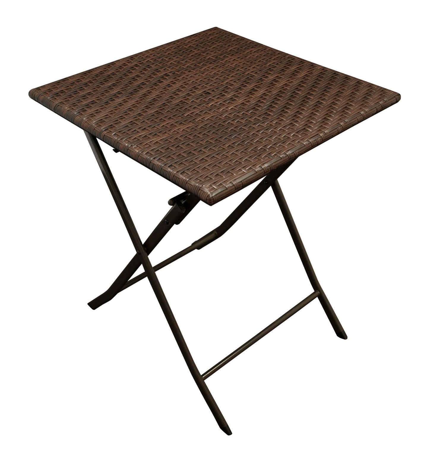 Bistroset ROSSANO 3-teilig klappbar, Metall + Polyrattan braun bicolor