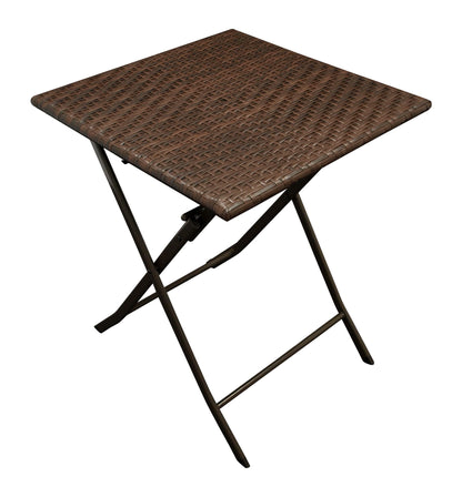 Bistroset ROSSANO 3-teilig klappbar, Metall + Polyrattan braun bicolor