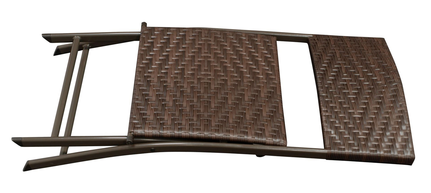 Bistroset ROSSANO 3-teilig klappbar, Metall + Polyrattan braun bicolor