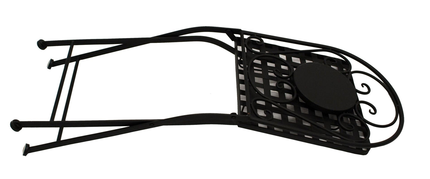 Bistroset SIENA 3-teilig, Eisen schwarz + Mosaik grau/weiss