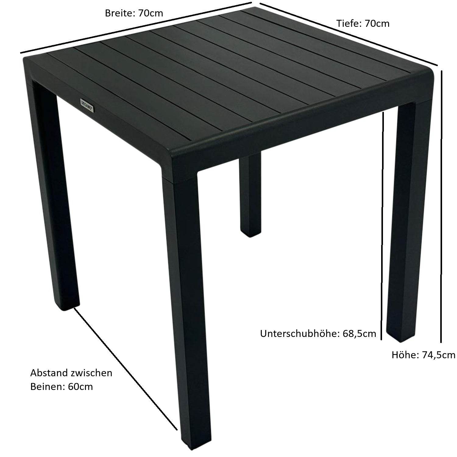 Bistrotisch PARIS 70x70cm, Aluminium anthrazit - Palo24