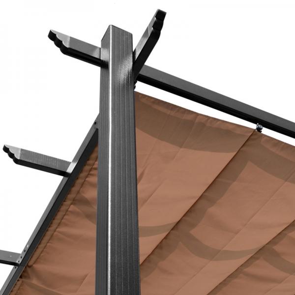 Pavillon Pergola mit einstellbarem Stoffdach 300 cm x 400 cm x 223 cm - Palo24