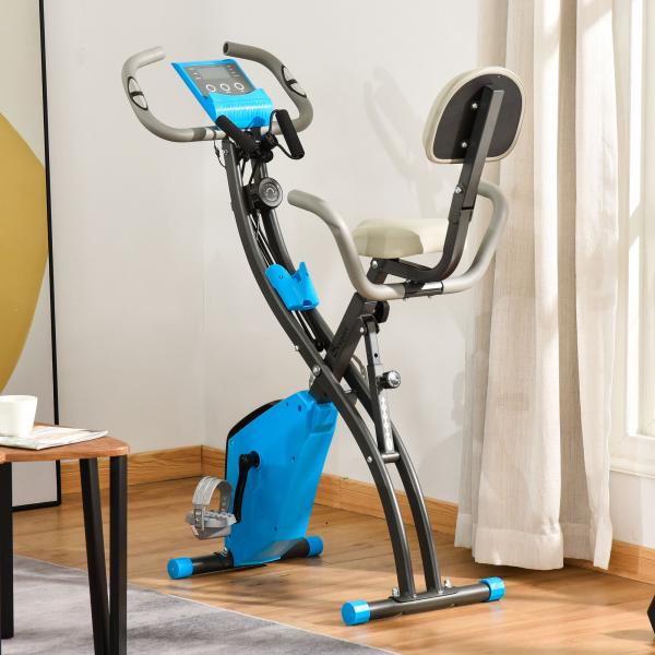 Home Trainer Cyclette 8 Livelli di Resistenza Nero Blu