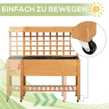 Hochbeet Pflanztisch Blumentisch Arbeitstisch Gärtnertisch Holzpflanztisch Tanne, Braun