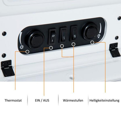 Elektrokamin Kaminofen Metall Glas Weiss