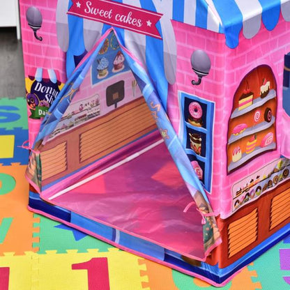 Kinderspielhaus Spielzelt Bonbonhaus Tür und Verkaufsfenster 3 Jahre Rollenspiel Polyester 93 x 69 x 103 cm