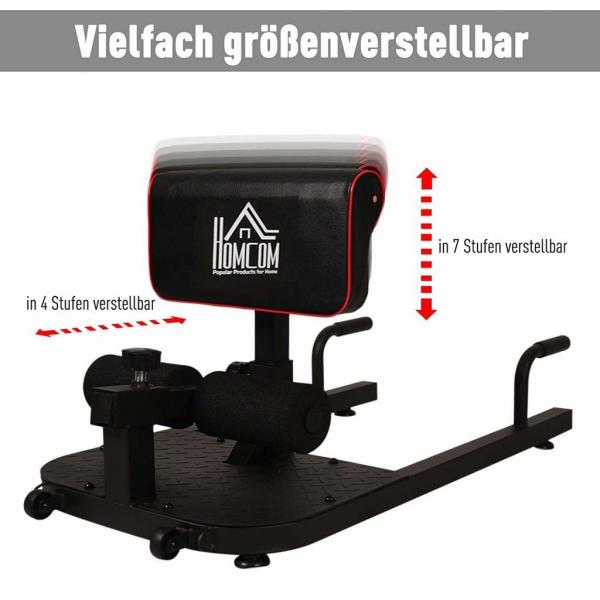 Kniebeugentrainer Beintrainer 3in1 Trainer verstellbar rollbar bis 120 kg Schwarz