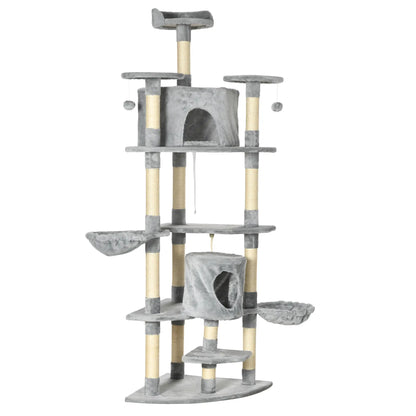 Pawhut Griffoir en Sisal et Hamac en Peluche Grotte 60 x 60 x 200 cm