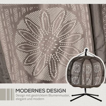 Hängesessel Hängekorb mit Gestell für 2 Personen faltbar Schwarz Sand