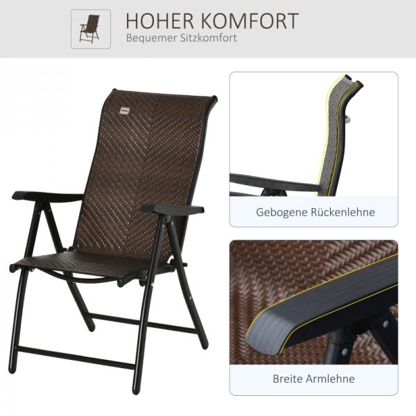 Liegestuhl aus Rattan zusammenklappbar - Palo24