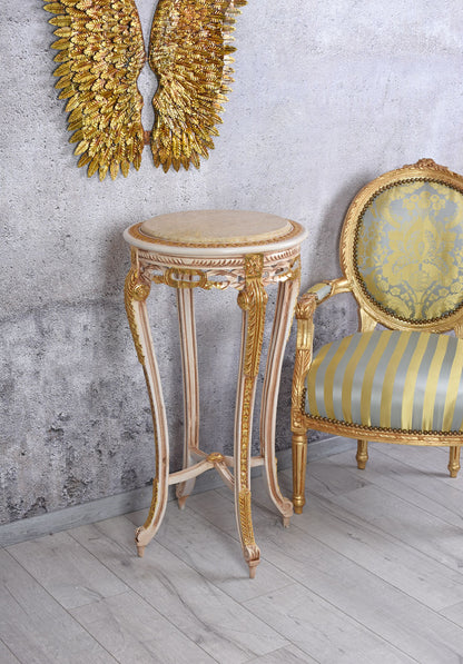 TABLE D'APPOINT TABLE À FLEURS ROCOCO TABLE BAROQUE TABLE DE NUIT ANTIQUE