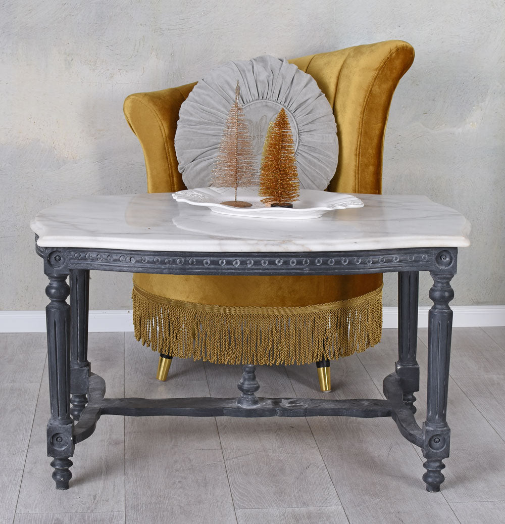 Couchtisch Barock Marmorplatte Wohnzimmertisch Antik Marmortisch