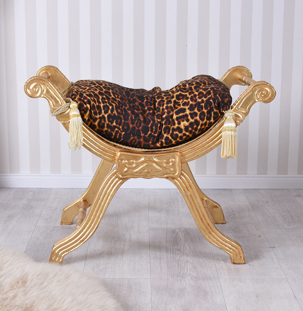 ASSISE BAROQUE TABOURET GONDEL LOUIS XV ANTIQUE SHABBY