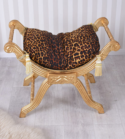 ASSISE BAROQUE TABOURET GONDEL LOUIS XV ANTIQUE SHABBY