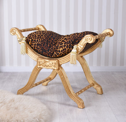 ASSISE BAROQUE TABOURET GONDEL LOUIS XV ANTIQUE SHABBY