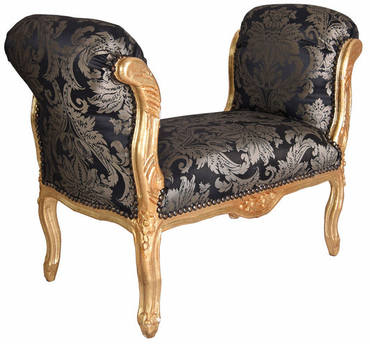 BANC BAROQUE TABOURET TOILE DE JOUY CANAPÉ SHABBY CHIC