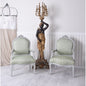 2X FAUTEUIL ROYAL ROCOCO MARIE ANTOINETTE GRIS CLAIR VERT+DORÉ