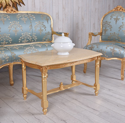 GRUPPO DI SEDUTE SET SALOTTO BAROCCO DIVANO E DUE POLTRONE TAVOLO