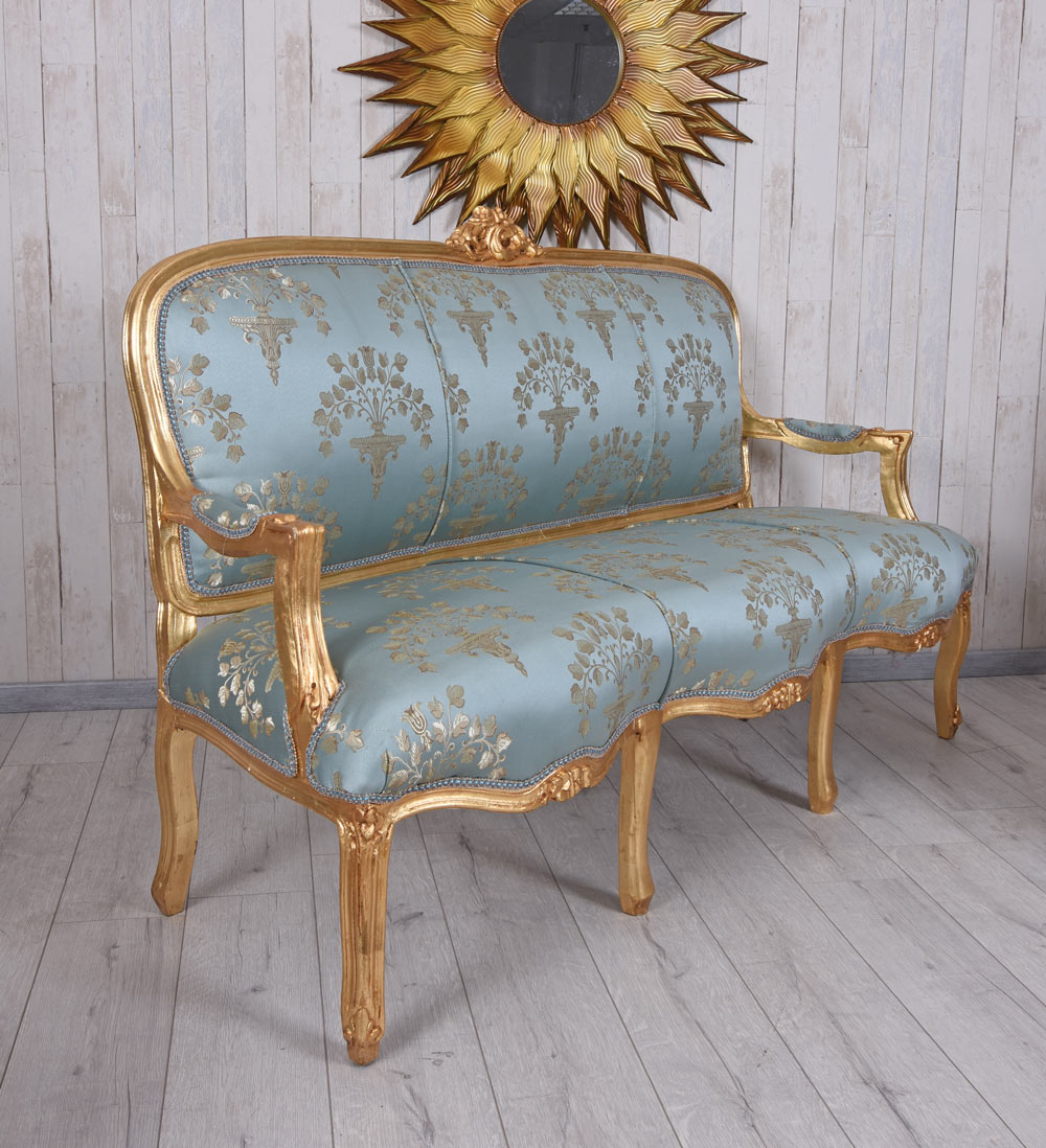 GRUPPO DI SEDUTE SET SALOTTO BAROCCO DIVANO E DUE POLTRONE TAVOLO