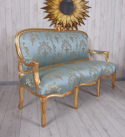 GRUPPO DI SEDUTE SET SALOTTO BAROCCO DIVANO E DUE POLTRONE TAVOLO