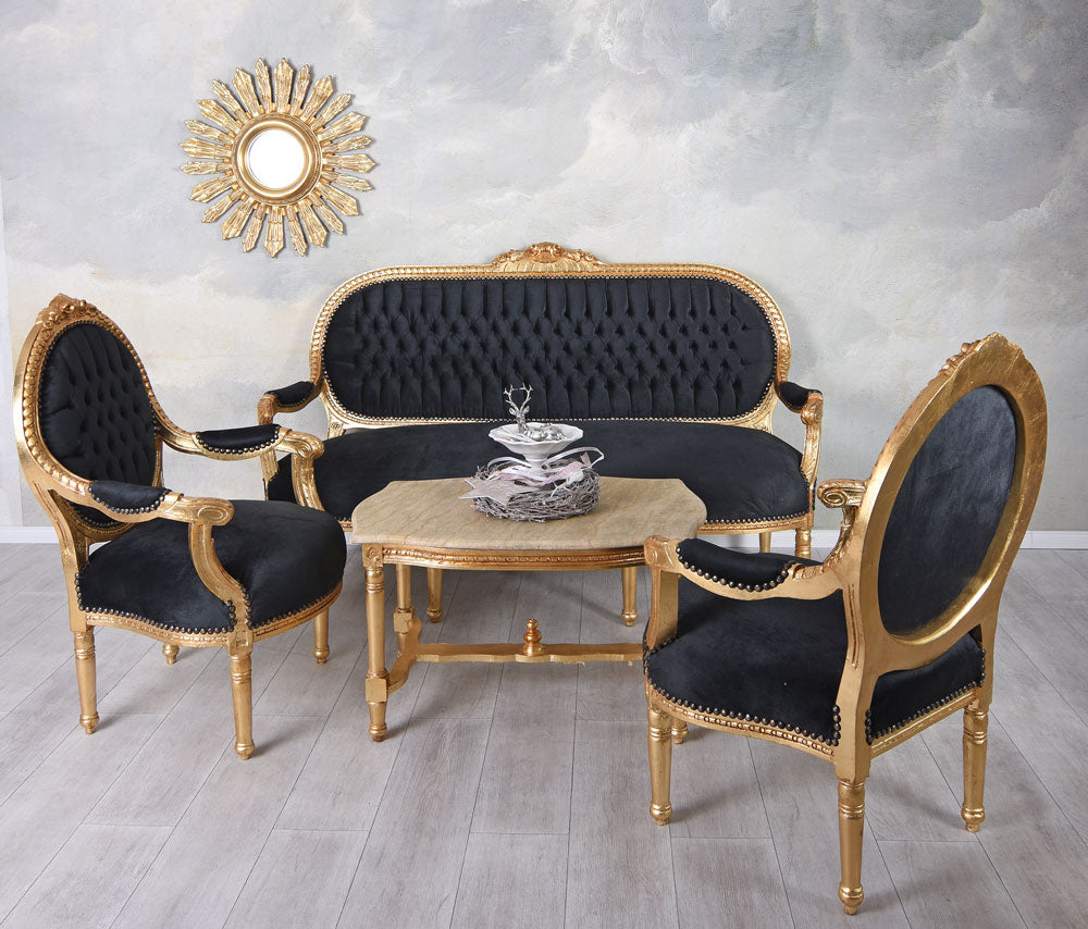 Sitzgruppe Barock Sitzgarnitur Salon Sitzmöbel Sofagarnitur
