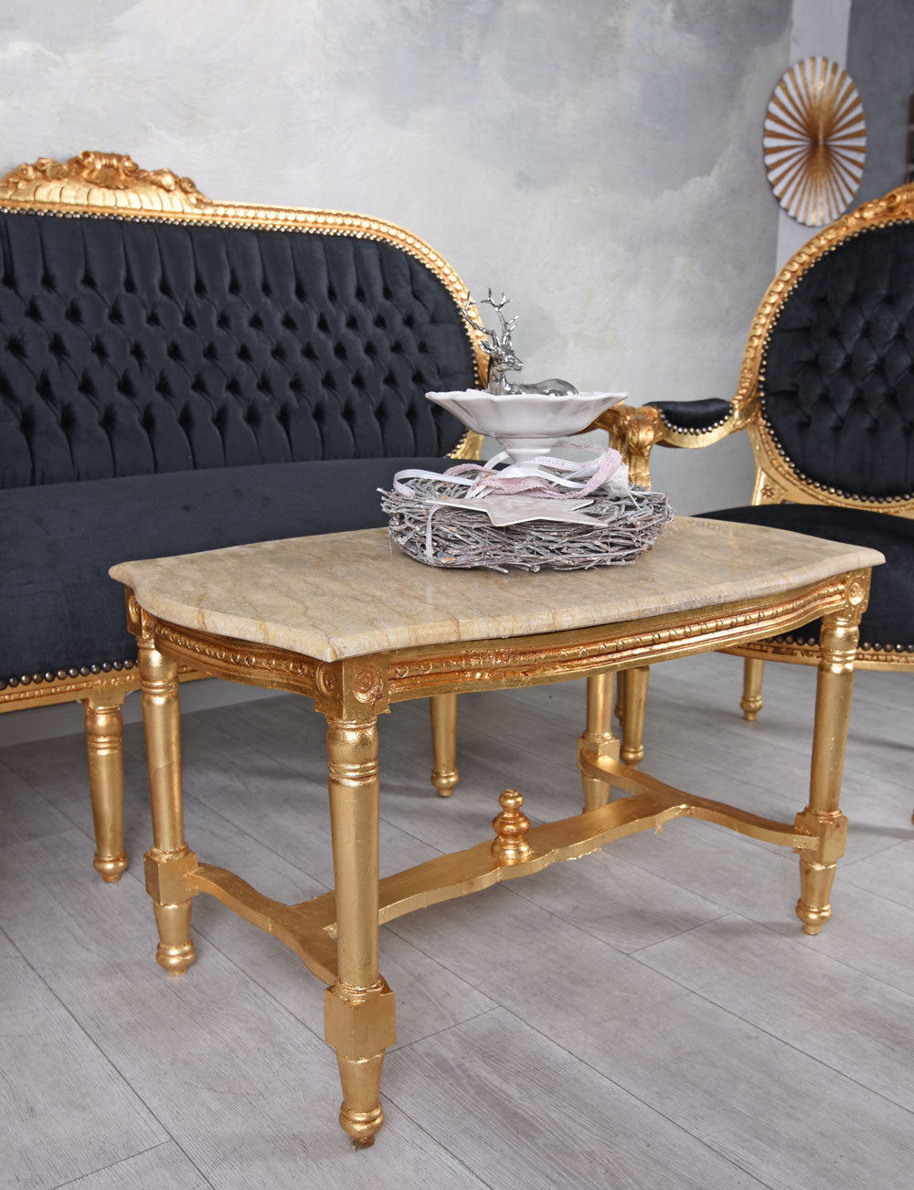 Sitzgruppe Barock Sitzgarnitur Salon Sitzmöbel Sofagarnitur