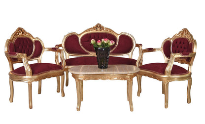 DIVANO SET GRUPPO DIVANO BAROCCO POLTRONA TAVOLINO