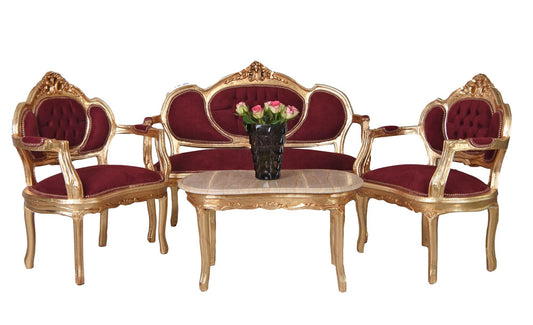 SOFAGARNITUR SITZGRUPPE BAROCK SOFA SESSEL COUCHTISCH