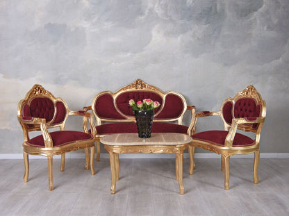 DIVANO SET GRUPPO DIVANO BAROCCO POLTRONA TAVOLINO