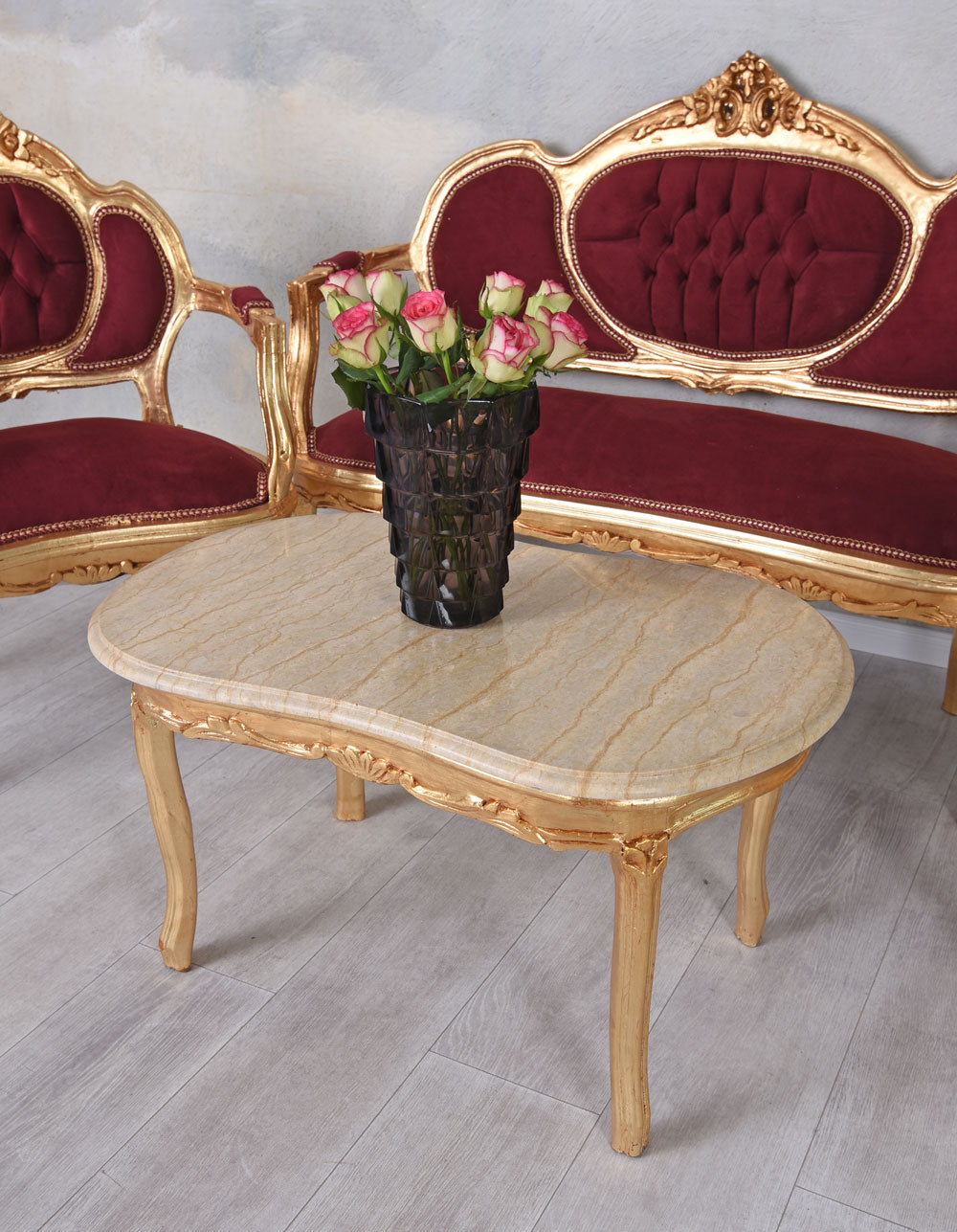 DIVANO SET GRUPPO DIVANO BAROCCO POLTRONA TAVOLINO