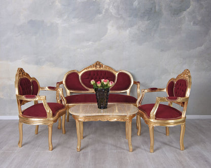 DIVANO SET GRUPPO DIVANO BAROCCO POLTRONA TAVOLINO