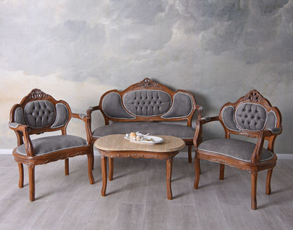 Sofagarnitur Sitzgruppe Barock Sessel Couchtisch Couchgarnitur
