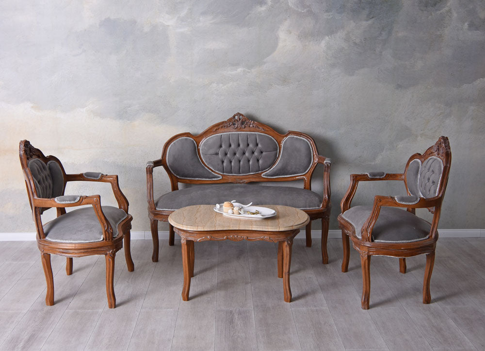 Sofagarnitur Sitzgruppe Barock Sessel Couchtisch Couchgarnitur